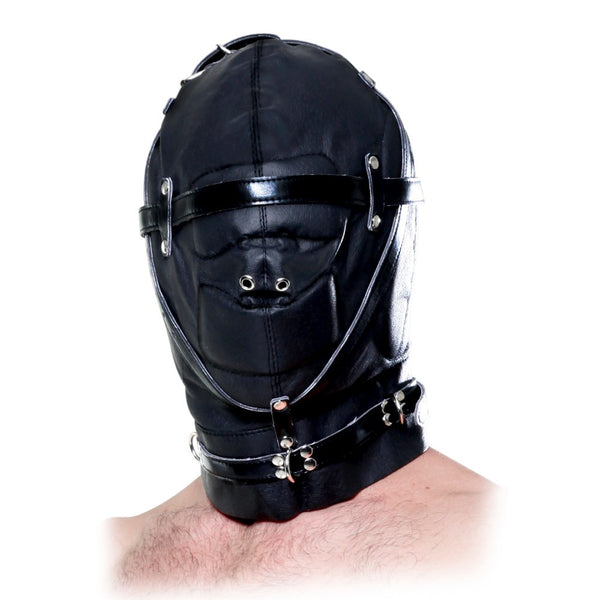 Faux leather sensory deprivation hood