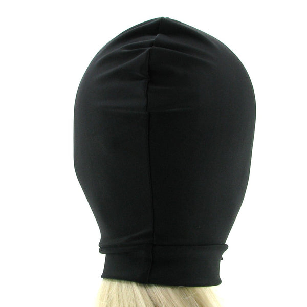 3 Hole Black Spandex Bondage Hood