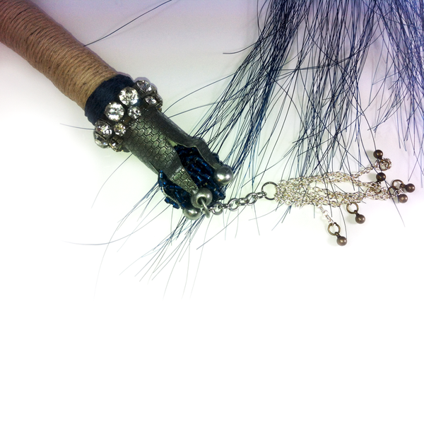 Ice Queen Rare Albino Mongolian Horse Hair Flogger